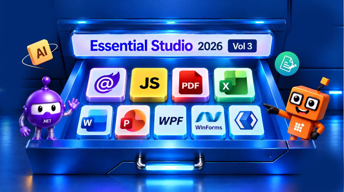 What’s New in Syncfusion Essential Studio 2026 Volume 3: A2UI, New JavaScript Document Libraries, and More