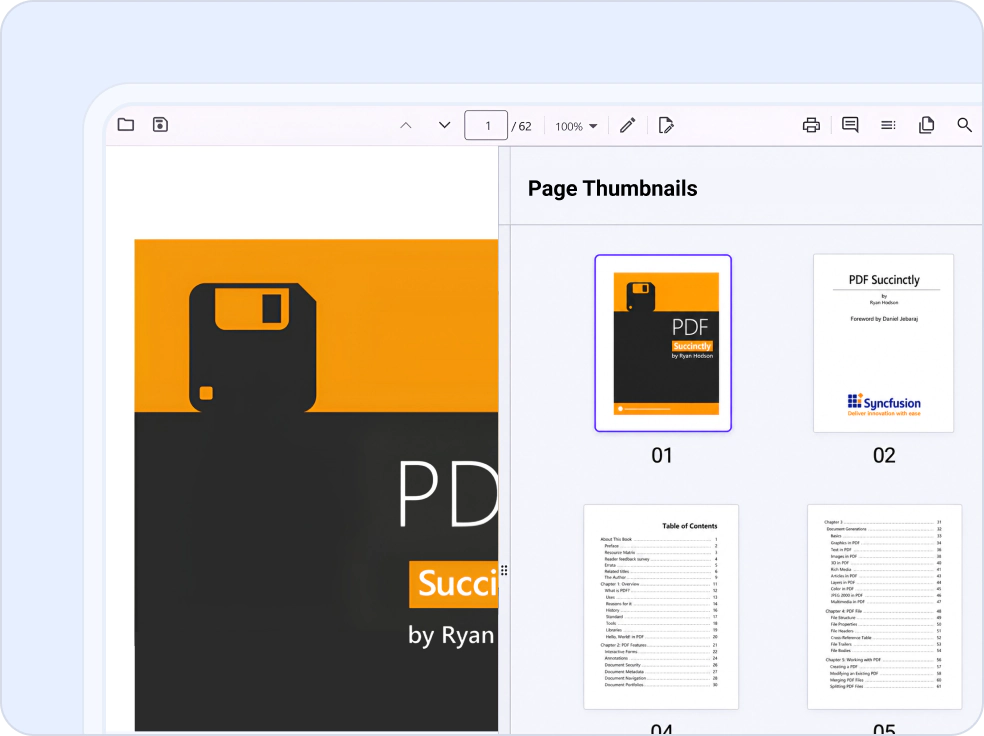 Page navigation with thumbnail preview option
