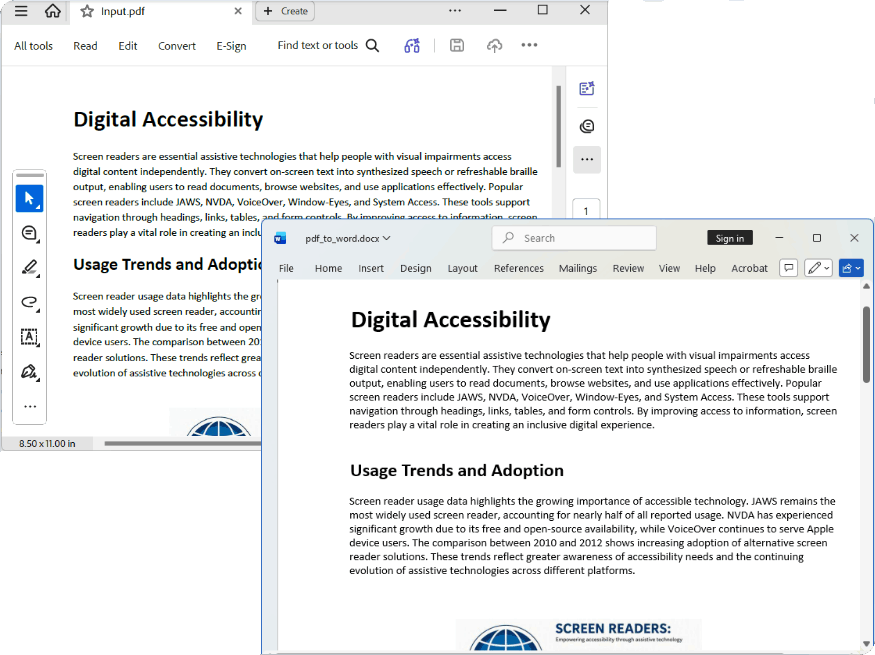 Convert PDFs to editable Word documents
