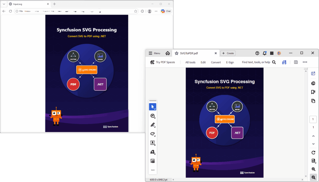 Convert SVG graphics to PDFs 