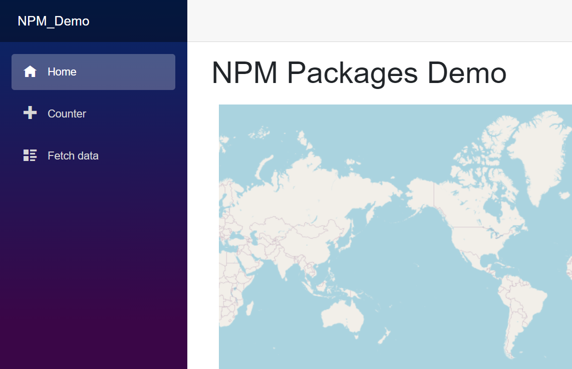 NPM Packages demo output