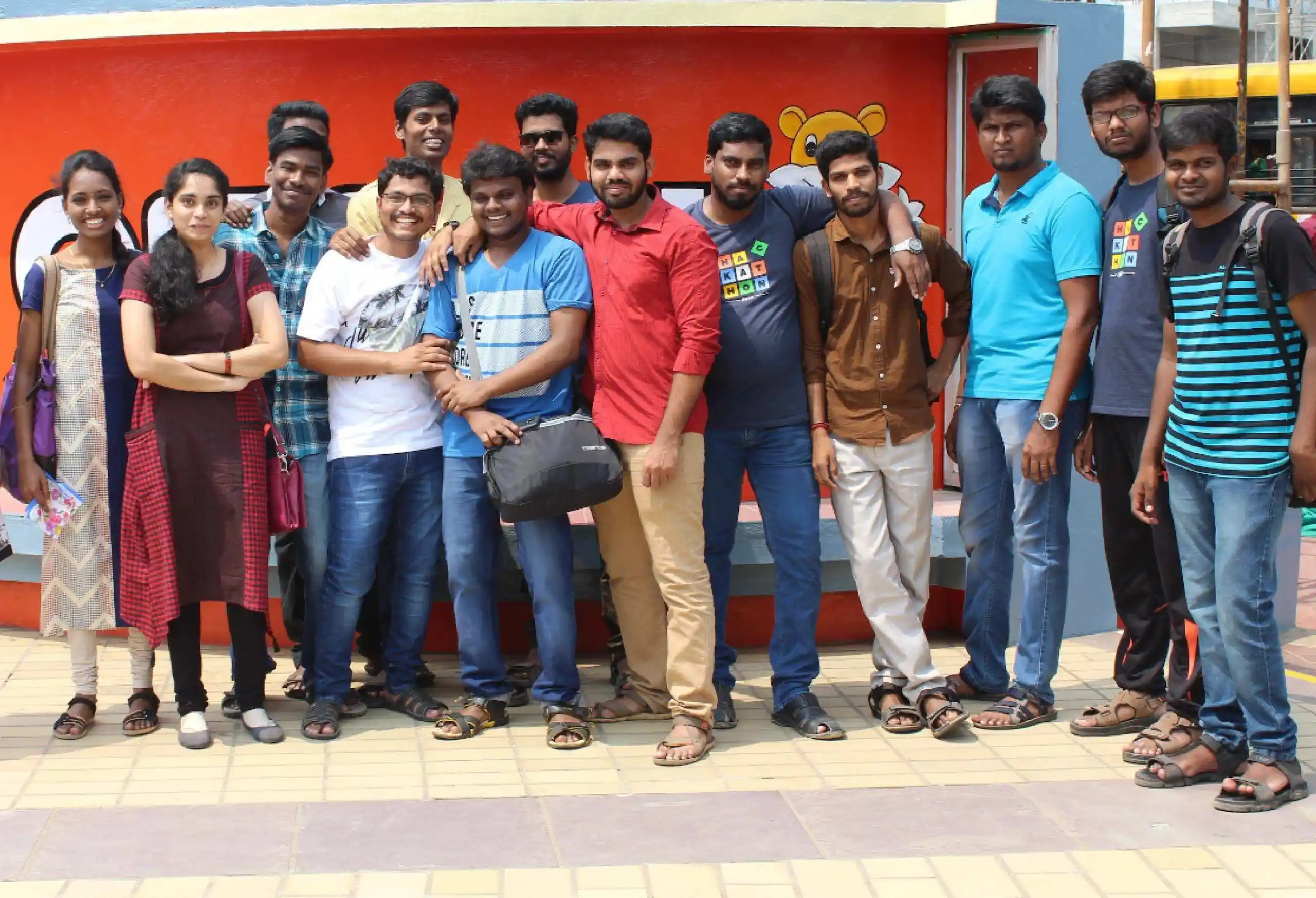 Anandakumar with his friends in a trip