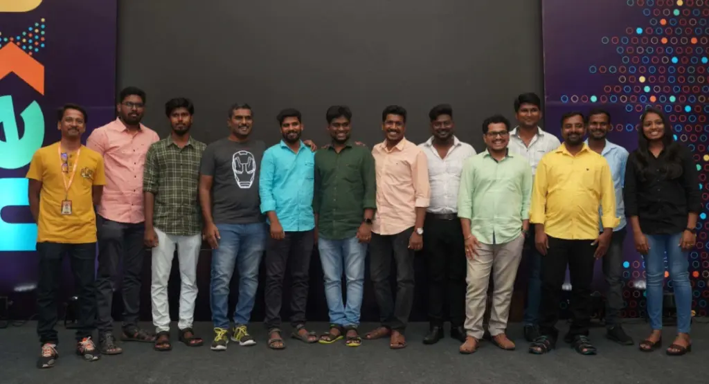Anandakumar with his team friends in next event