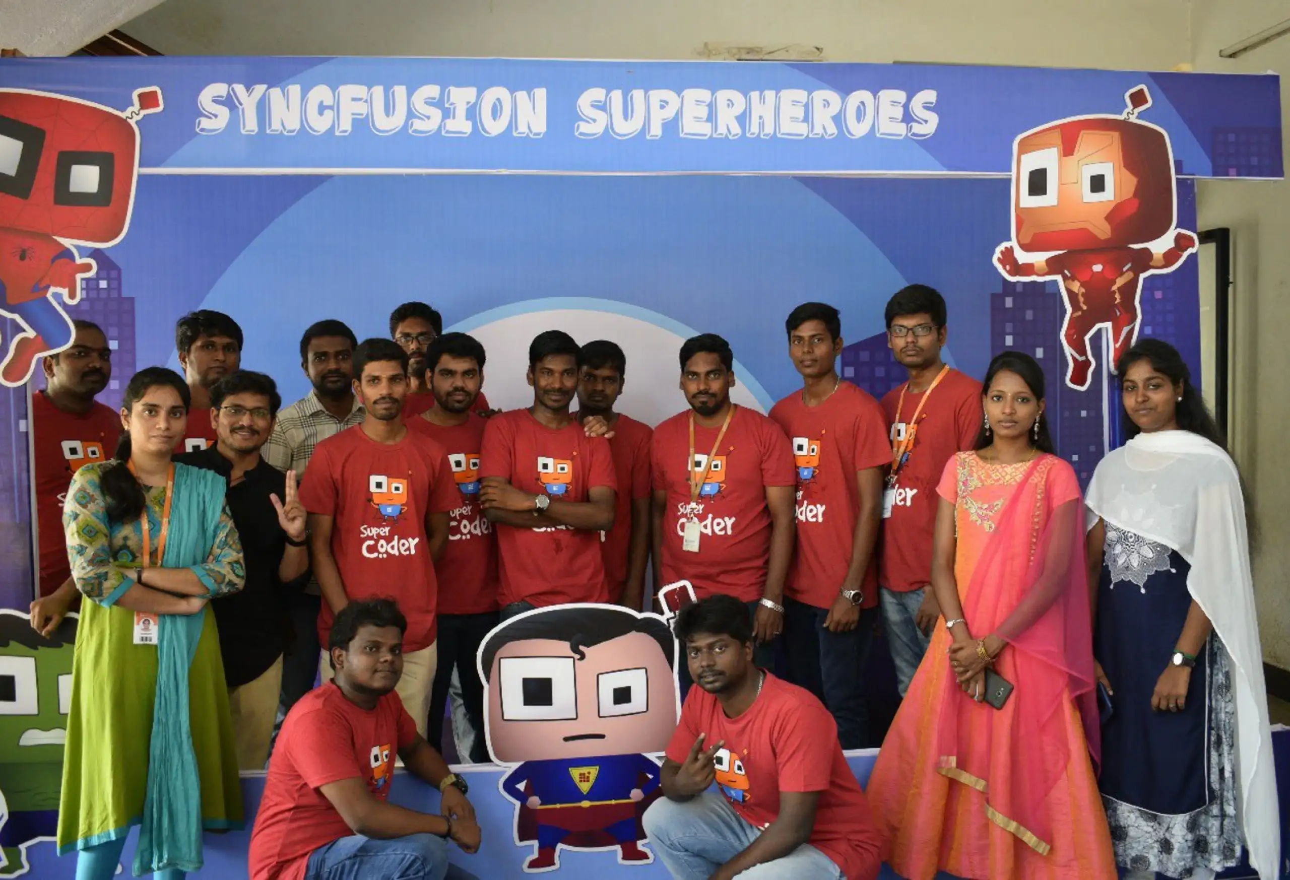 Anandakumar with his team in old next event with in red shirt