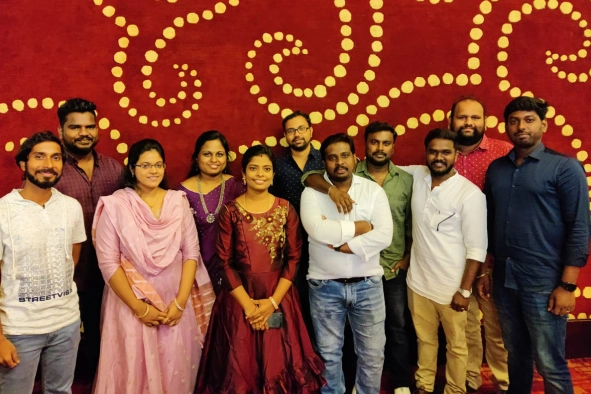 Balaji Sekar with team mates in an event