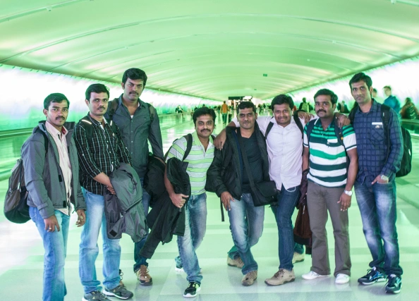 Balaji with team in a bridge