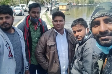 Baskaran Kumaravel with friends during trip
