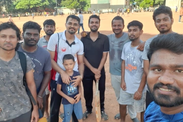 Baskaran Sethurajan with friends during play
