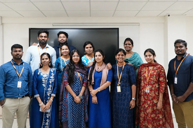 Benita amirthabala with her team in meetup