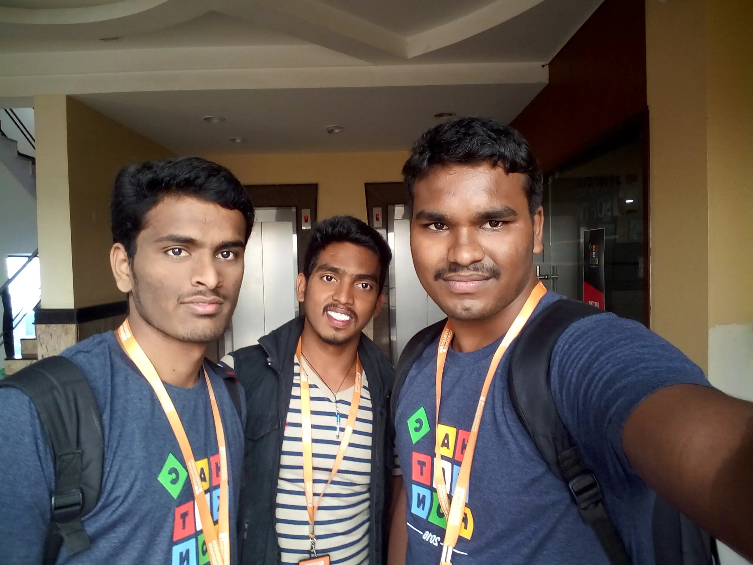 Bhuvanesh valarman taking selfie with his office friends