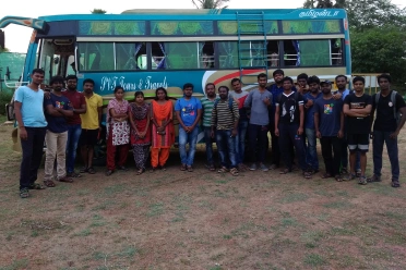 Chozarajan Pandiyarajan with friends during tour
