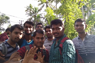 Chozarajan Pandiyarajan with friends during trip