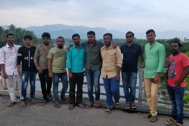 Chozharajan with team friends in outing