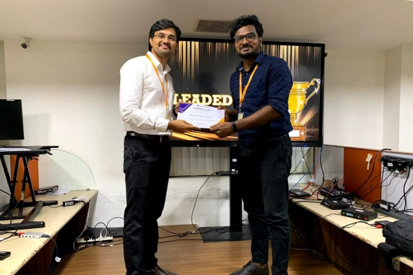 Deepak Gunasekaran receiving team recognition