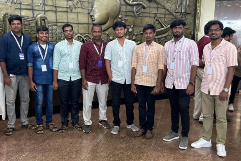 Deepak Gunasekaran with office team members‌