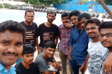 Dharanidharan Dharmasivam with friends at gathering