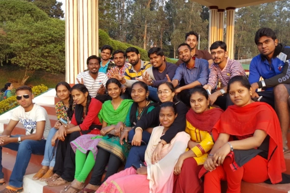 Farjana with team mates in a trip