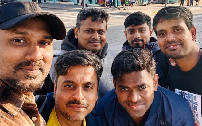 George Livingston Arulvetham Friends Selfie