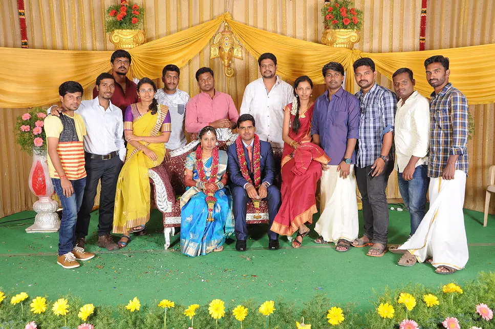 Gobalakrishnan with friends in his wedding