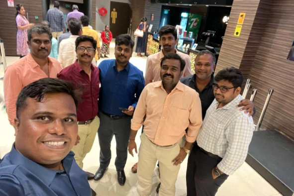 Gunasekaran T with office friends