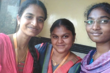 Jayaleshwari Nagarajan with friends at office