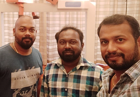 Jegan Raj with Paul and Arun