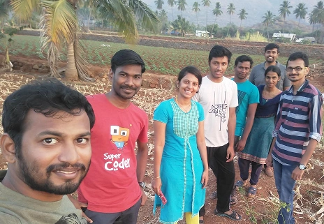 Jegan Raj with team in village