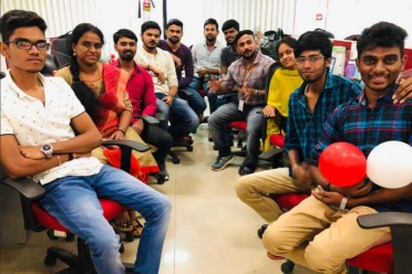 Jeyasri Murugan with team in activity