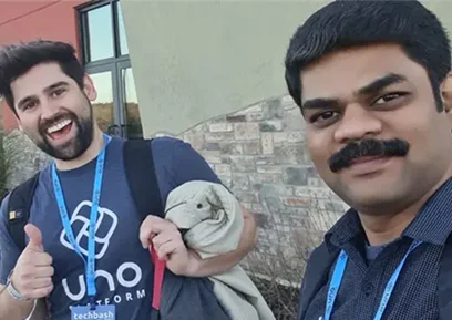 Johnson Monohar with colleague in a event