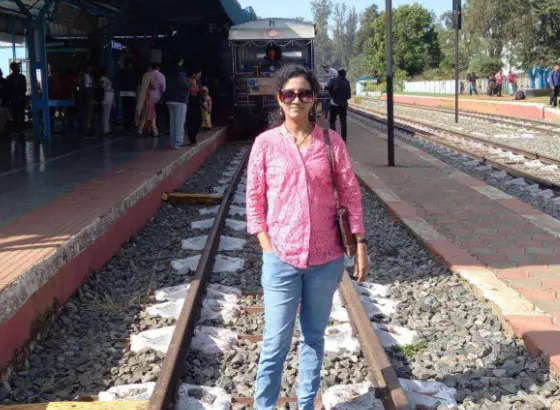 Johnsy Jeya Sophia Joseph Raj at Railway Station