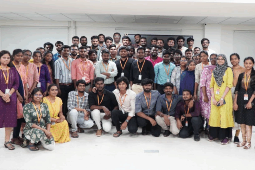 Kameshwaran Rajendran with team members at Syncfusion‌