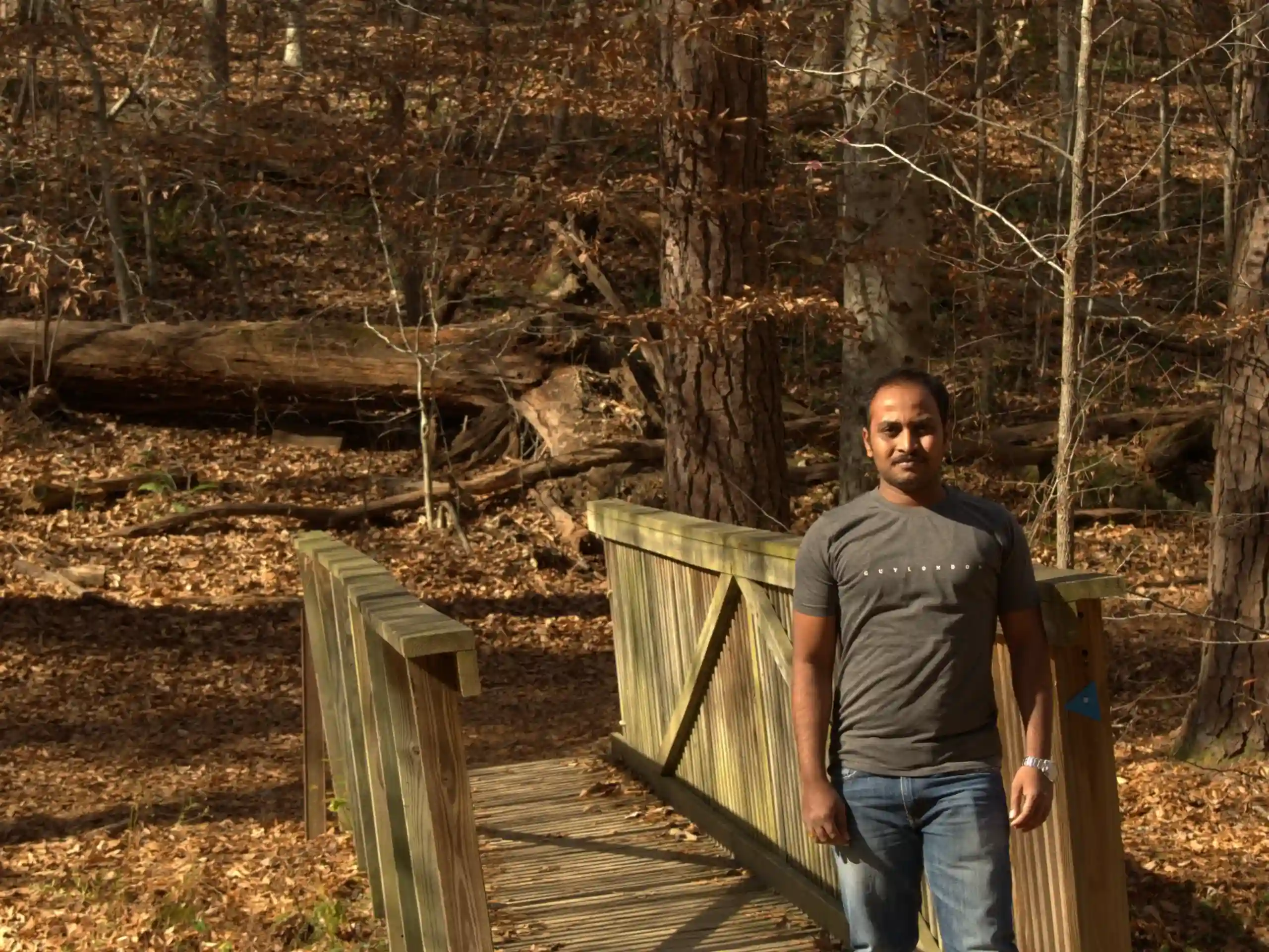 Kannan Subramanian at a Wooden Bridge