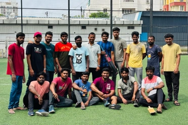 Karthik Anandan with friends at playground