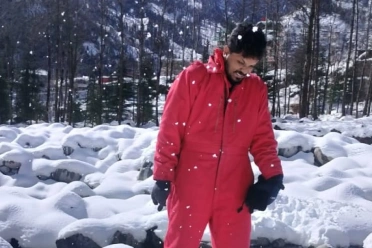Karthik Anandan with snow