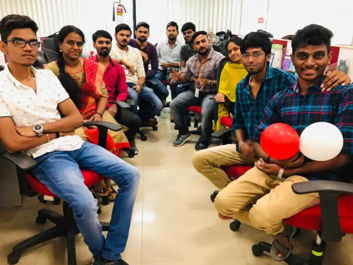 Karthik Raja Arumugam with hackathon members