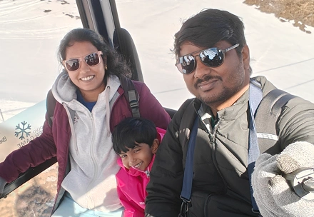 Karthikeyan with his family