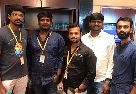 Karthikeyan with office friends