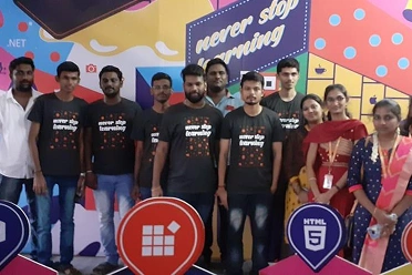 Keerthana Rajendran in her old team mates in an sycfusion day