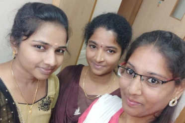 Keerthana with her old friends