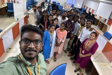 Keerthana with her team members in meetup