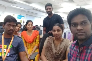 Keerthana with Karthick and team