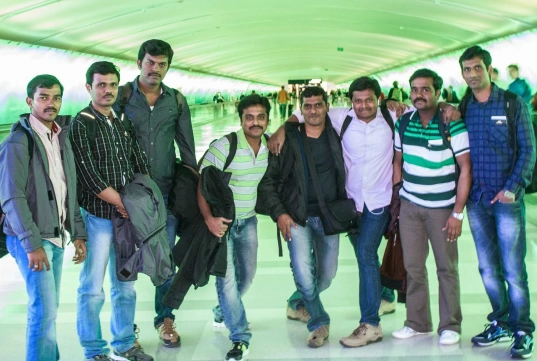 lingaraj with team in a bridge