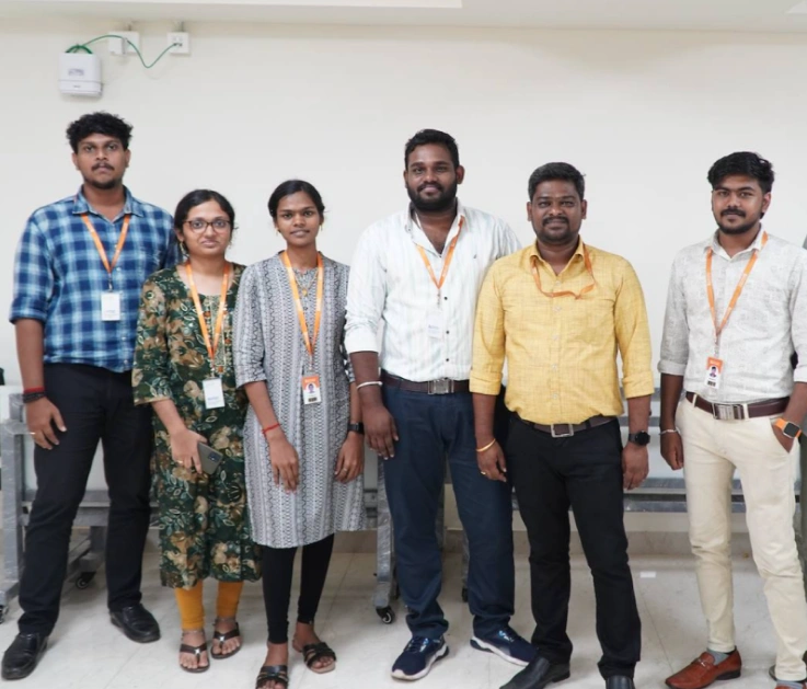 Manikandan Selvaraj with his team members in meetup