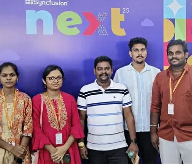 Manikandan Selvaraj with team members in next event