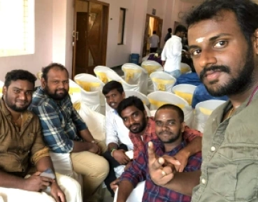 Manivannan padmanaban with his friends in an party