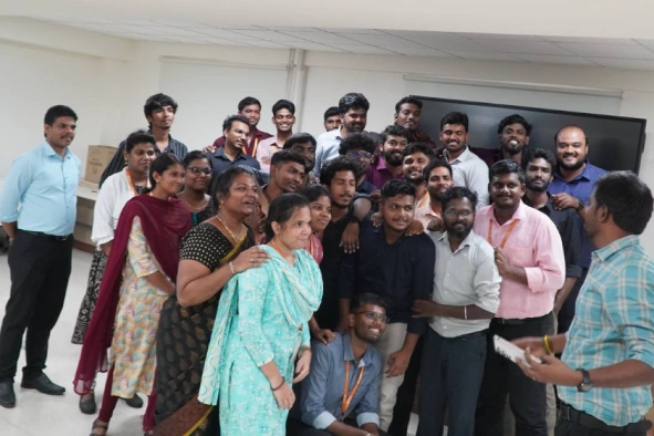 Martin with team taking selfie