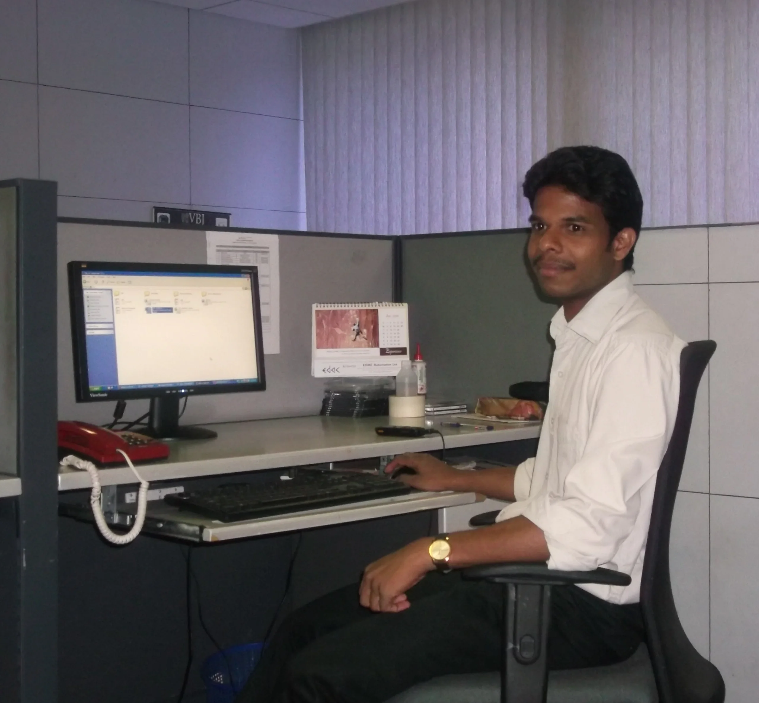 Martin working in his system
