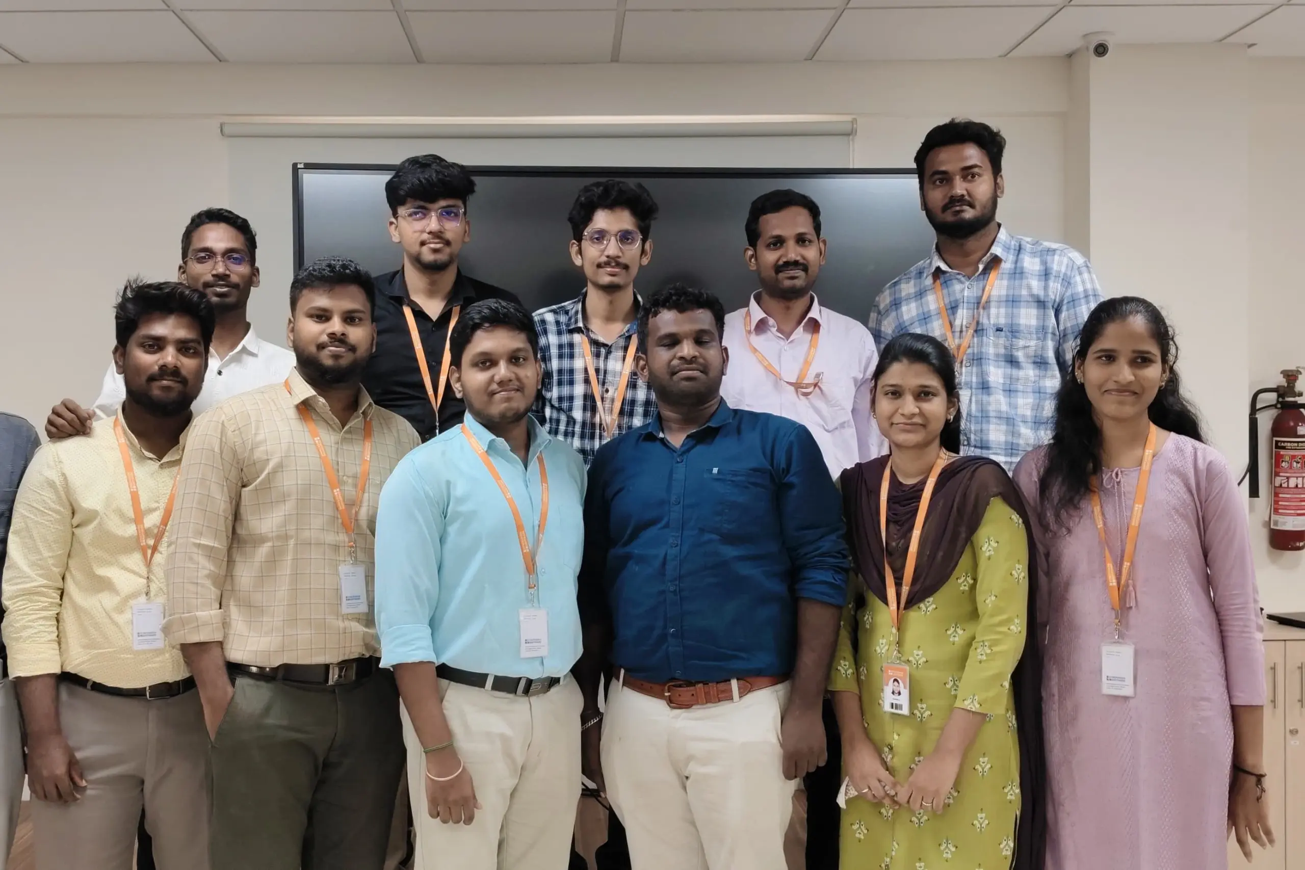 Mohan chandran with his team members in the team meet up