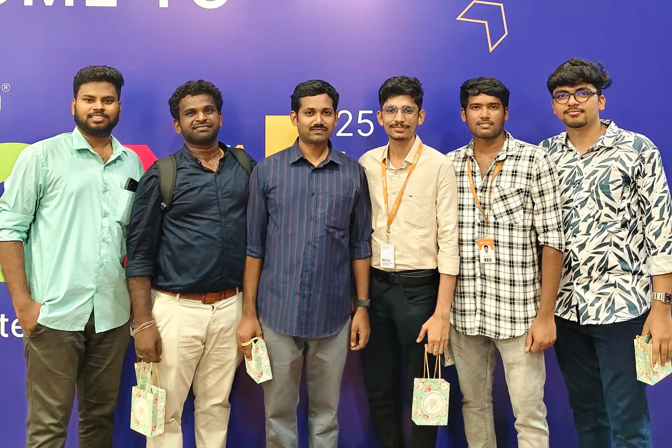 Mohan chandran with team mates in the next event
