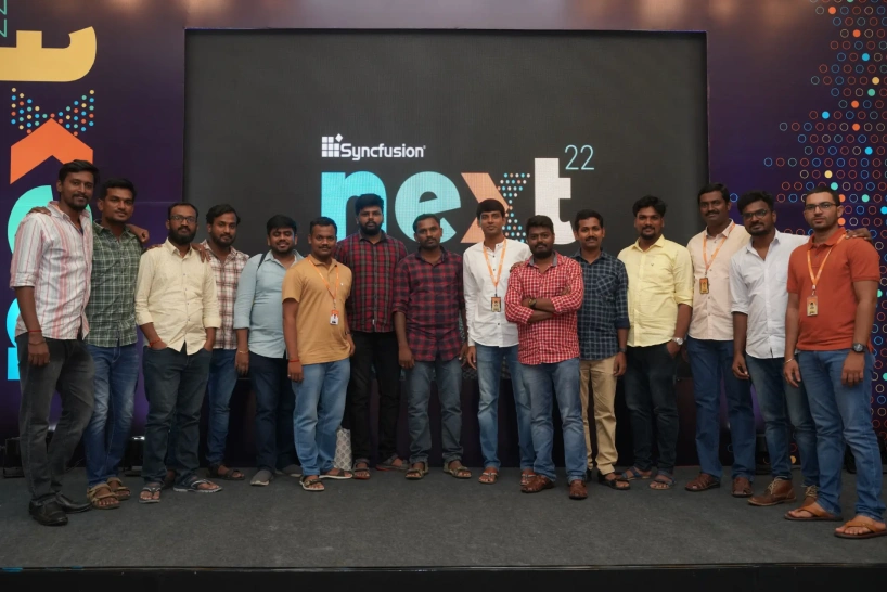 Mohan chandran with team members in next event